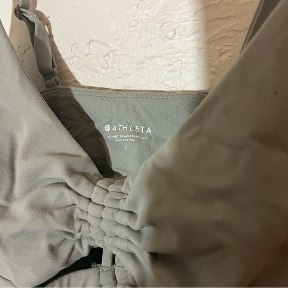 Athleta A-C Cup Cinch Longline Sage Green Sports Bra Small - Picture 5 of 6